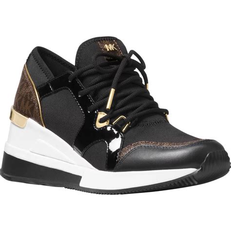 michael kors liv trainer wit zilver|Michael Kors Women's Liv Trainer Signature Logo Sneakers.